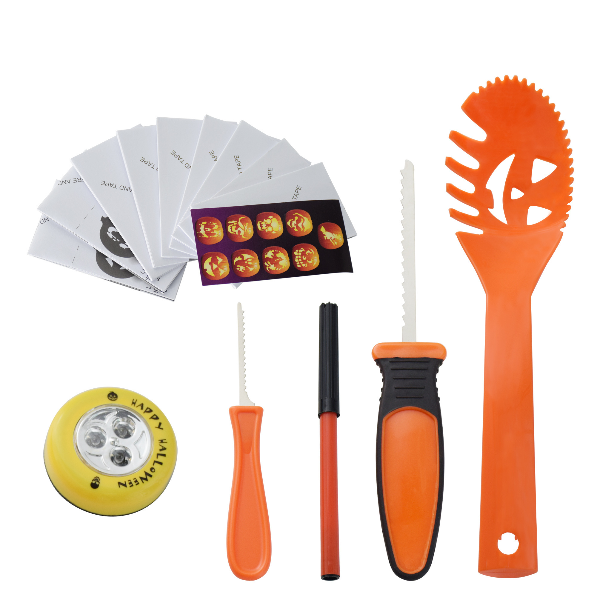 Cutting Craft Knives And Faux Hand Stencils Display Halloween Pumpkin Carving Tool 14 Kit