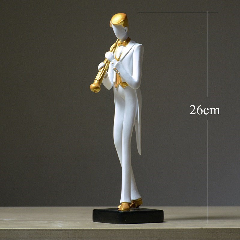 Modern Musical Instrument Musician Character Home Ornaments Decorations Violin Piano Cello Band Resin Crafts