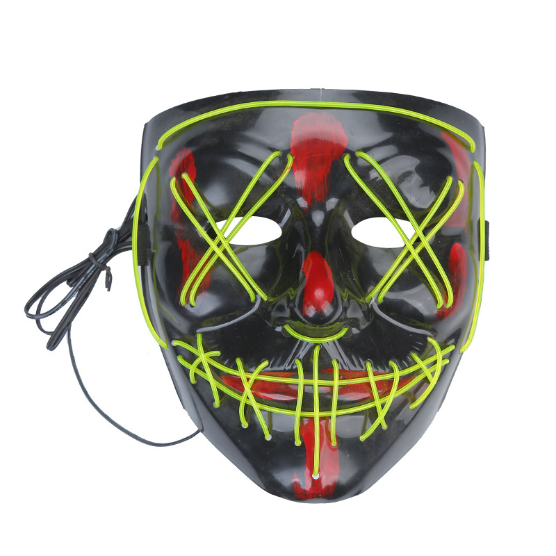 Hot Halloween Led Mask Purge Neon Masks Election Mascara Costume Dj Party Light Up El Masks Glow Dark Punk Fashion Cosplay