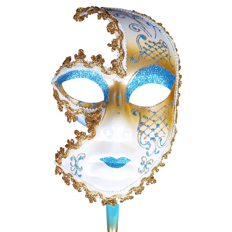 Women Full Face Elegant Venetian Carnival mask With A Stick