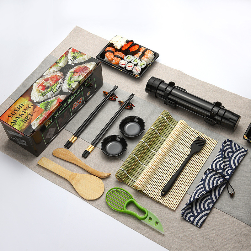 DIY Sushi Making Kit Plastic Sushi Maker with Multiple Shapes Rice Mold and Rice Spatula Easy Using Sushi Kit