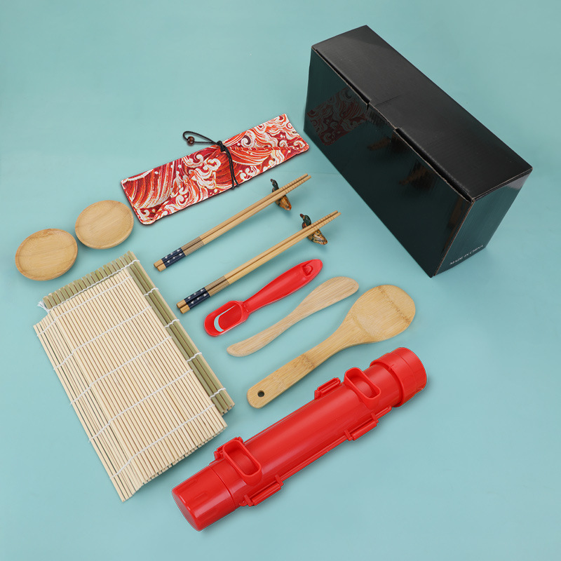 DIY Sushi Making Kit Plastic Sushi Maker with Multiple Shapes Rice Mold and Rice Spatula Easy Using Sushi Kit