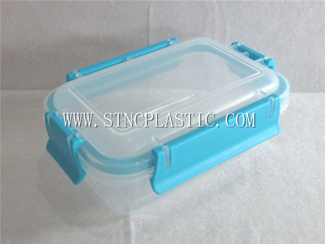 rectangular plastic food storage container with lock lids fridge clear airtight box 900ml