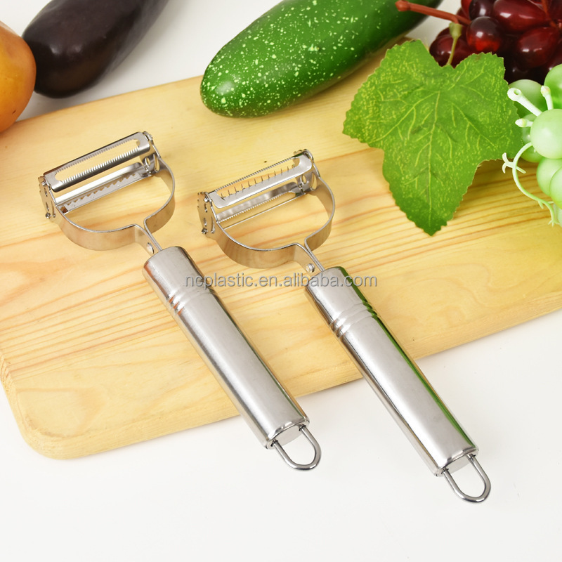 hot selling Kitchenware Sharp Stainless Steel Dual Julienne & Vegetable Peeler