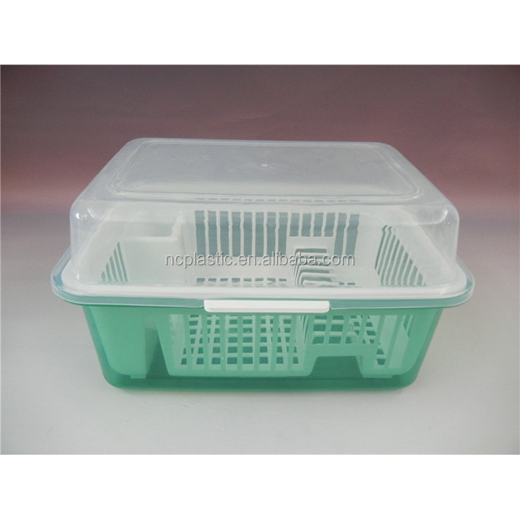 clear plastic cutlery storage holder with lid and tray