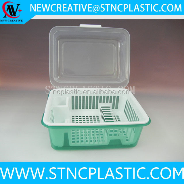 clear plastic cutlery storage holder with lid and tray