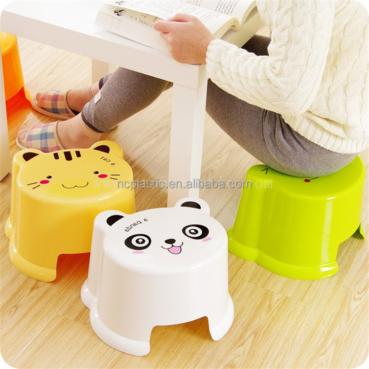 Child Stool Small Plastic Panda Bear Chair Non-Slip Kids Cute Cartoon Bench