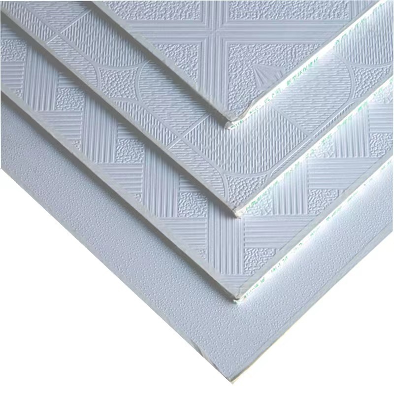 Office Hall Plaster Decorative PVC Laminated Gypsum Board False Ceiling