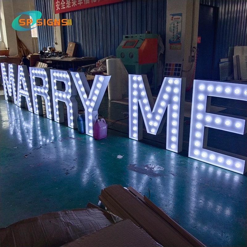 SP factory Custom 3ft 4ft Marquee Alphabet Love Letters Decor Marry Me Lights Marquee Numbers Giant Light Up Letters Led