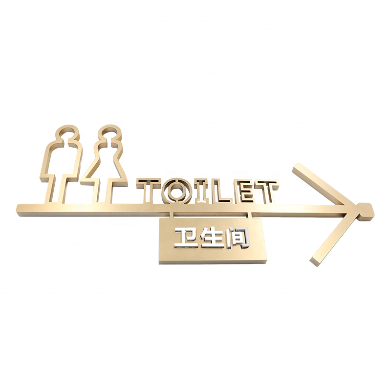 Men and women toilet brushed stainless steel signs