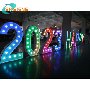 SP factory Custom 3ft 4ft Happy Birthday Events Backdrop Decor LED Bulb Giant Marquee Letters Numbers Bulb Letters