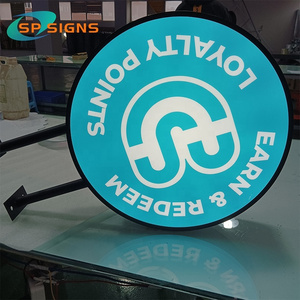 SP custom acrylic led signs board outdoor sandwich board advertising 2 sides round Light Box Sign for business, bar,store signs