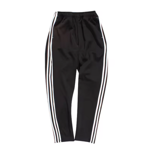 Wholesale High Street Custom French Terry Men Nylon Track Pants Elastic Waist Stripe Pants Side Ribbon pants