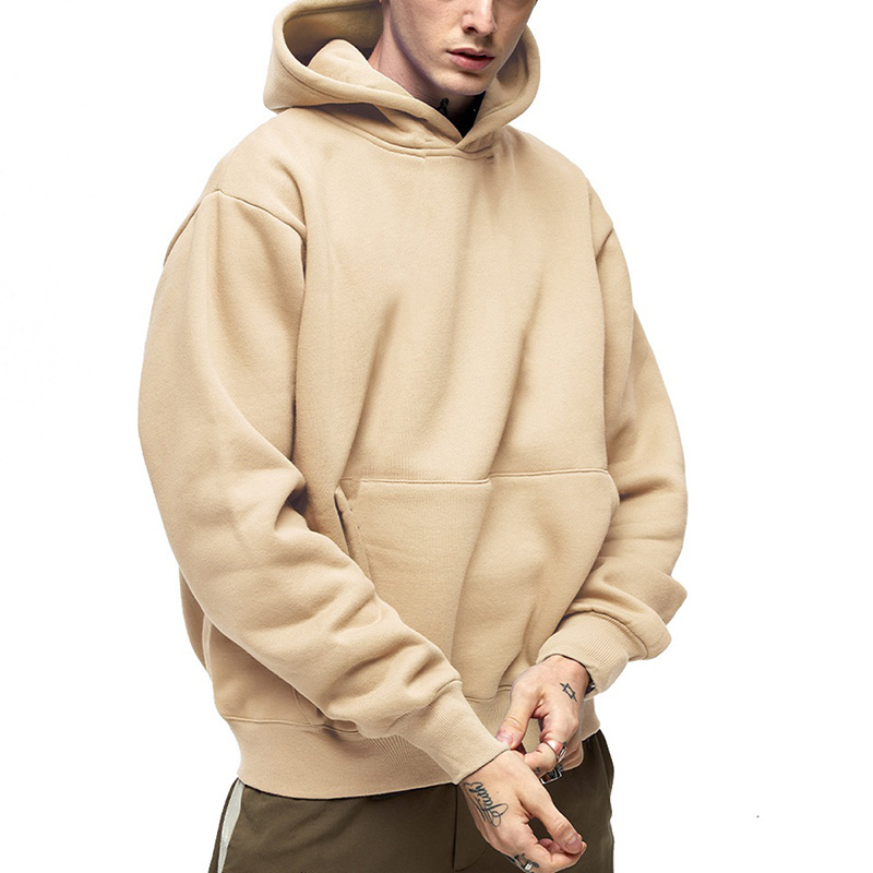 Men's Oversized Baggy Loose Fit Heavyweight 100% Cotton Fleece Thick Hoodie 400gsm French Terry Hoodies