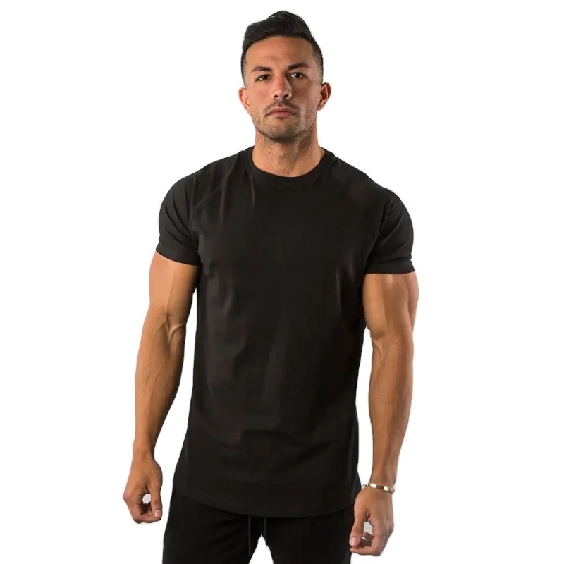 95%cotton 5% elastane custom private logo fitness gym wear sports apparel plain blank men Short Sleeve  T Shirt