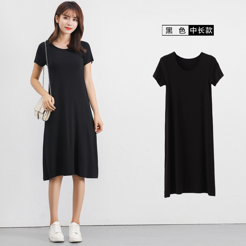 100% Cotton summer casual cotton short sleeve blank dresses plus size loose long women t shirt dress