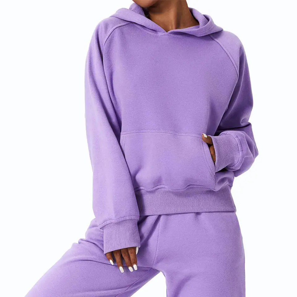 Custom design your own logo oversized outdoor jogging set women cotton fleece tracksuit cotton jogging suits