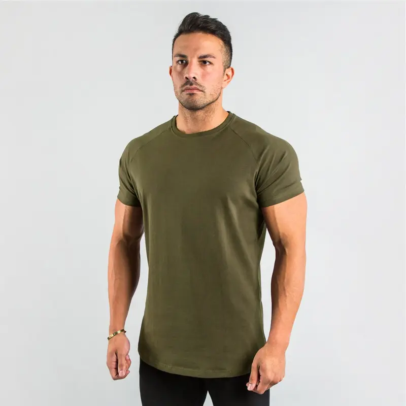 95%cotton 5% elastane custom private logo fitness gym wear sports apparel plain blank men Short Sleeve  T Shirt