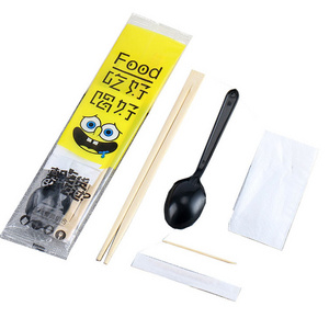 Wholesale Eco-Friendly Spoon Fork bamboo Chopsticks Set Chopstick Helper Hair Chopsticks