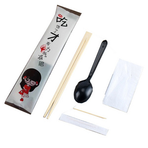 Animal bamboo Chopsticks Plastic Chopsticks Fork Spoon Chopstick And Straw In Case And Pouch