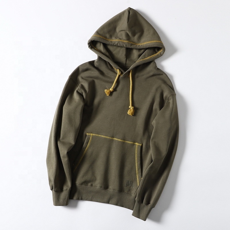 oversized 100% cotton hoodie with string drop shoulder french terry black hoodie white stitching