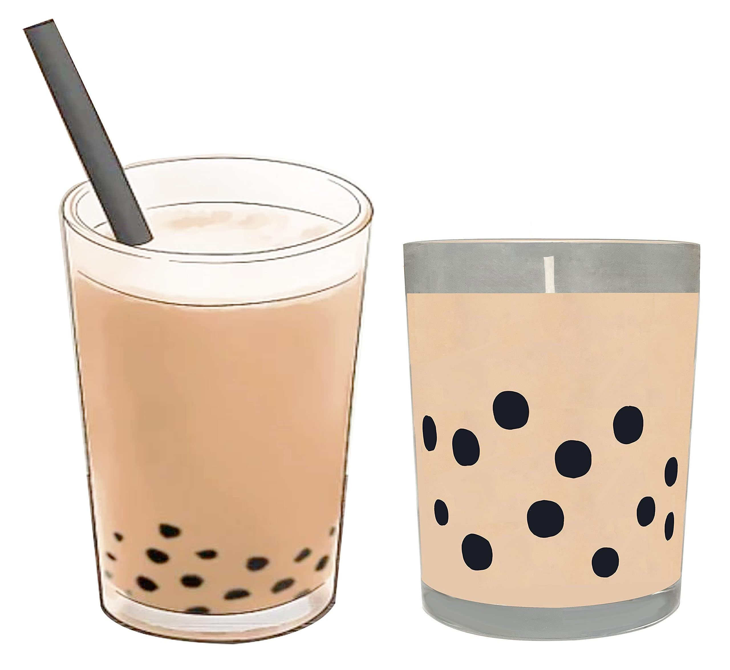 WANHUA wholesale massage woodwick glass glossy luxury small holiday cute boba milk tea scented candles for home