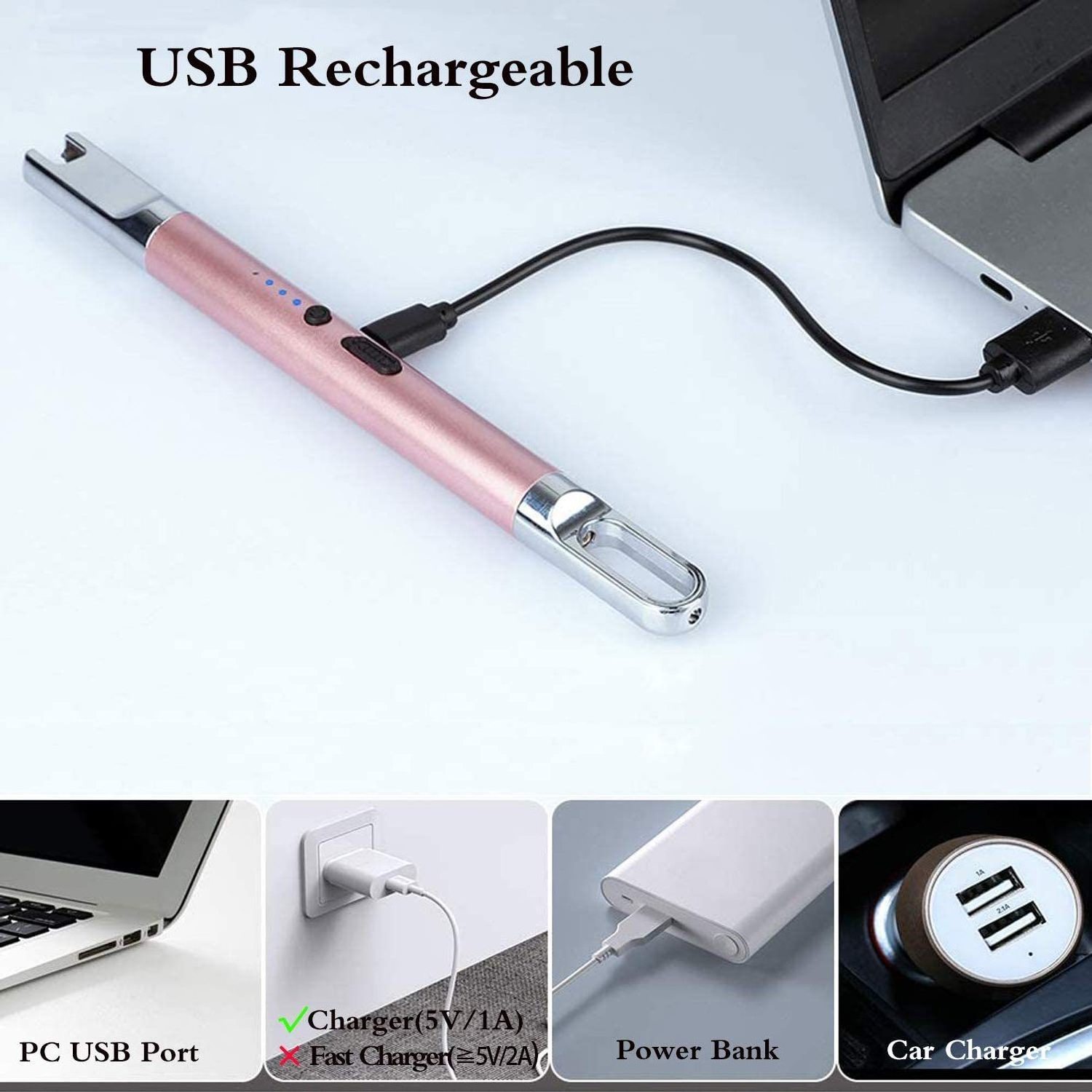 Upgraded Ring Mobile Phone Holder Lighter USB Kitchen Metal OEM Customized Picture Logo Style Charging Electronic Coil Candle