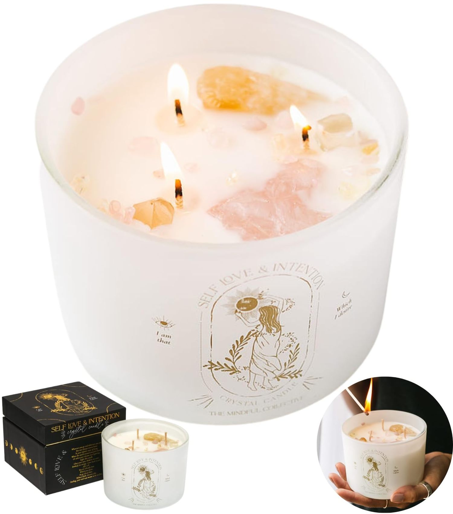 WANHUA custom printed refillable oil wicker coconut luxury dropshipping scented hotel collection chakra candles with crystals