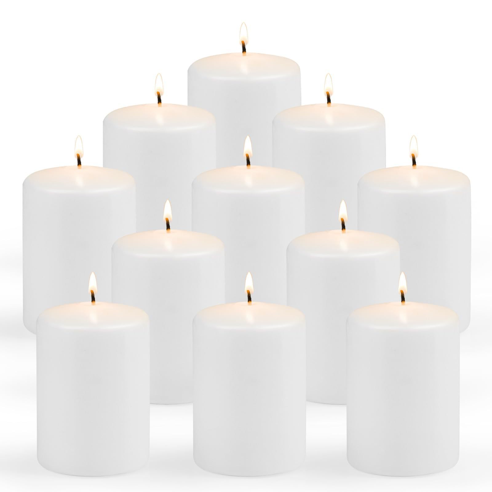 WANHUA long burning flameless unscented ivory white wedding pillar candles