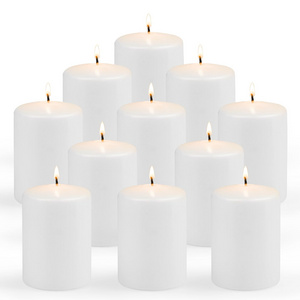 WANHUA long burning flameless unscented ivory white wedding pillar candles