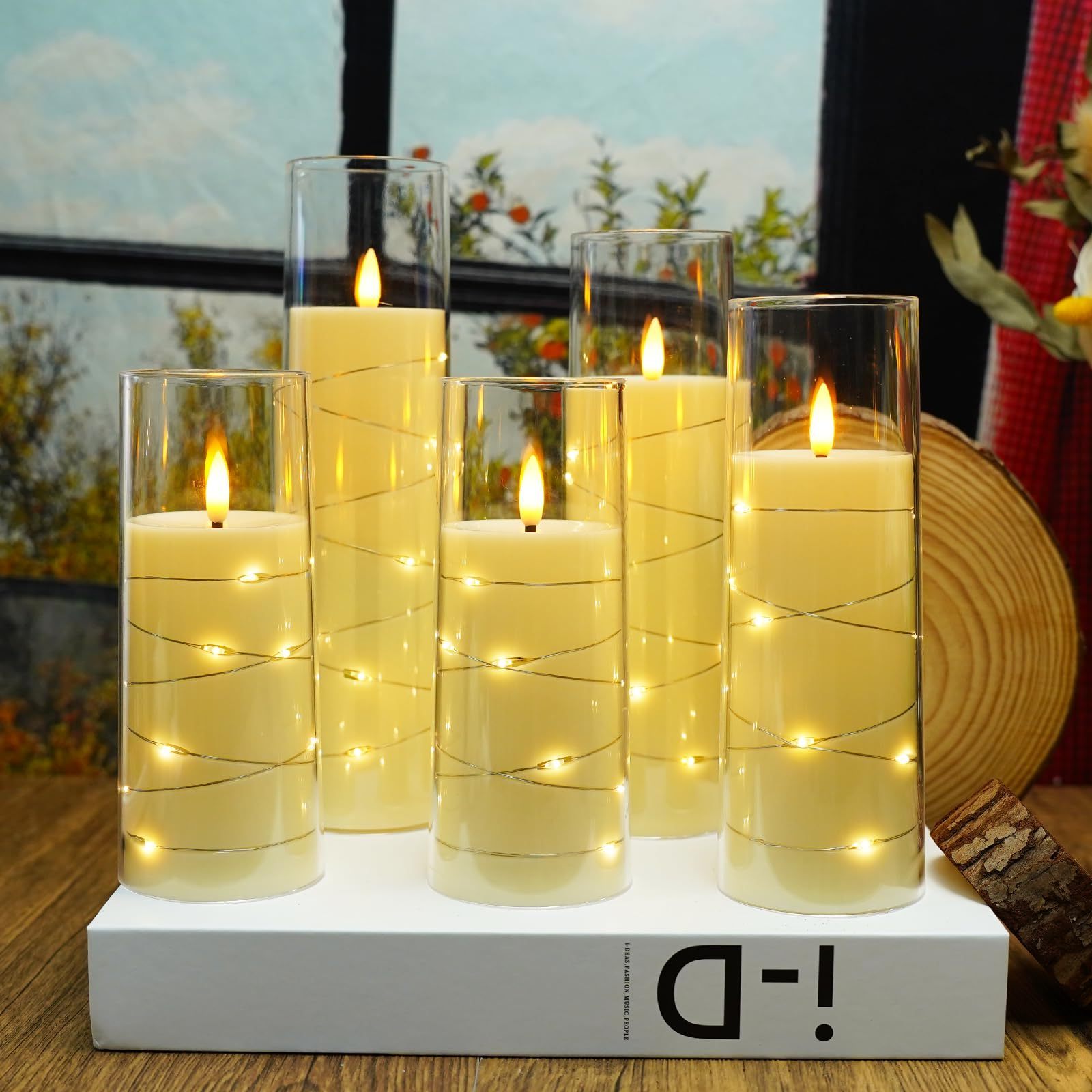 WANHUA wholesale supply essential oil soy religious custom flameless tea lights led pillar candles with logo