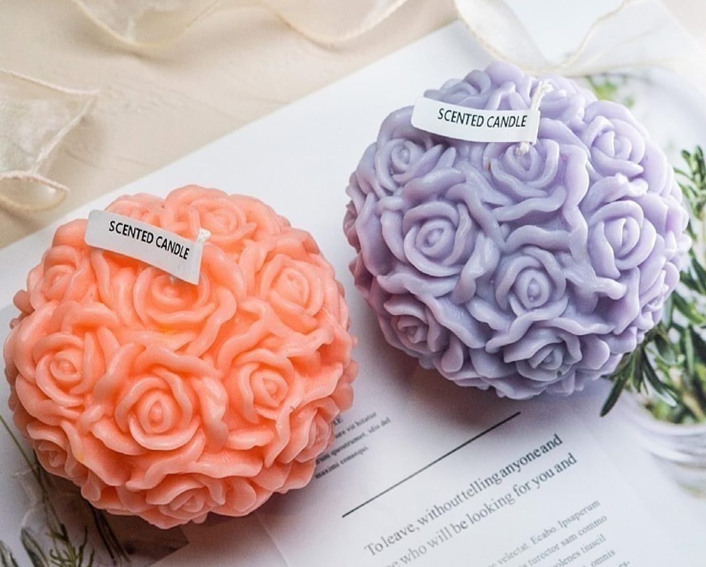 WANHUA party birthday luxury 100% soy wax healthy colorful wholesale custom scented rose ball candles