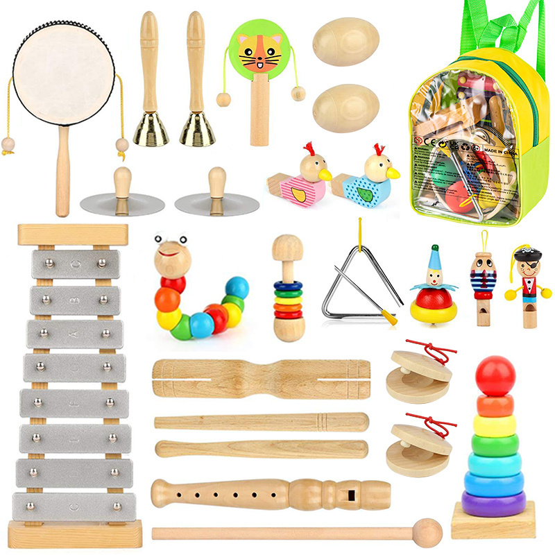 WANHUA 2023 wooden educational montessori wooden toy musical instruments set for baby