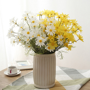 Realistic Silk Daisy Artificial Wedding Home Table Flower Faux Calliopsis White Daisy