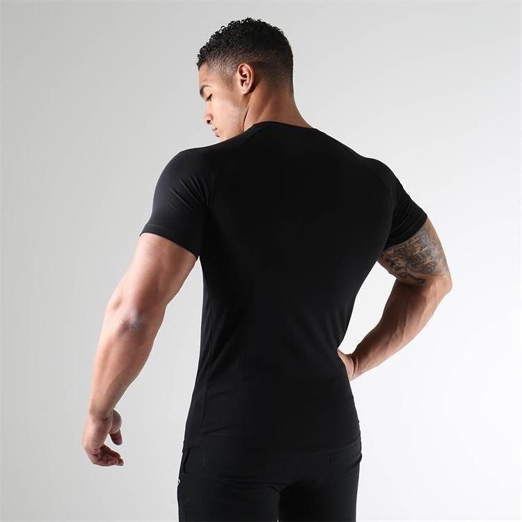 Men 90 polyester 10 spandex bodybuilding fitness blank personalized gym workout t-shirt