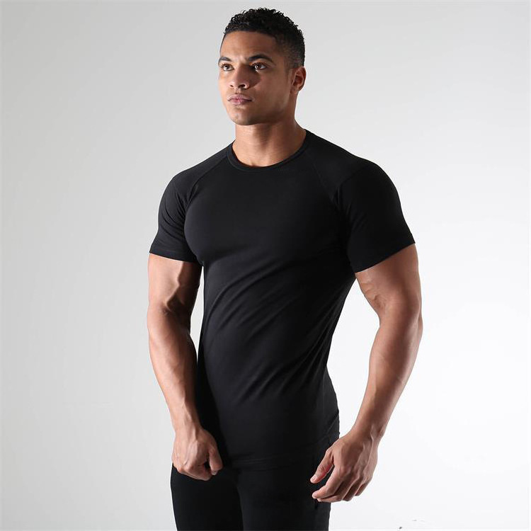 Men 90 polyester 10 spandex bodybuilding fitness blank personalized gym workout t-shirt