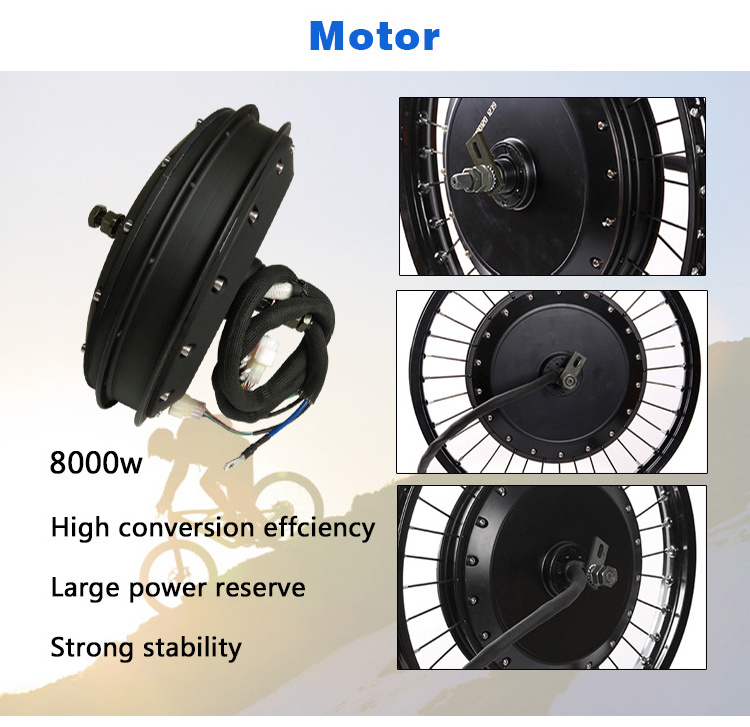 72v 8000w kit 72v 8000w hub electric bike motor kit 72v 8000w 3.5T 5T high torque fast speed dirt electric bike