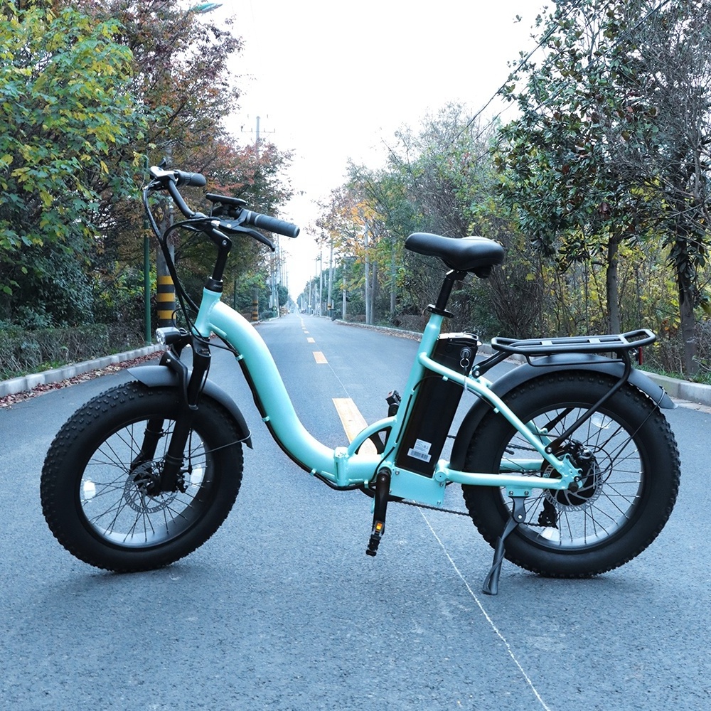 New Products Electric Fat Tire Bike 20inch 36v 48v 13ah 500w 750w 1000w Electric Bike Fat Folding Step Through Fat Tire Ebike