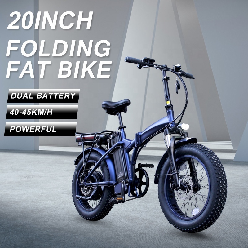 48v 500w 750w 20inch Electric Fat Bike Folding Fat Tire Bike Electric Bike Long Range  Removable Battery  Electric Bicycle