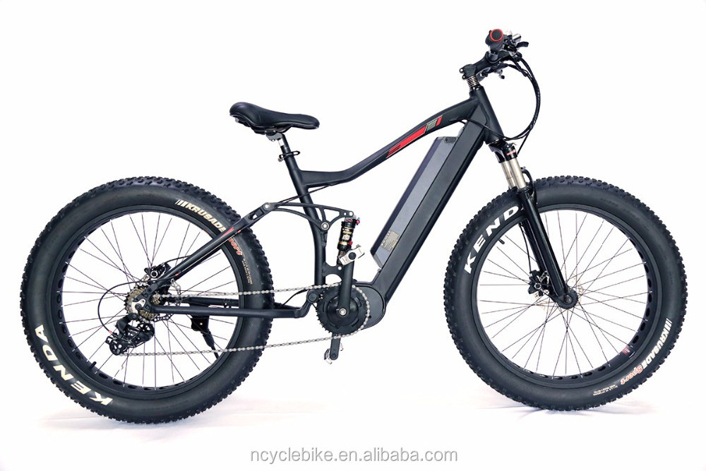 2017 new style Suspension electric bike 48v 750w fat bike electric fat bike with bicycle tire 26x4.0