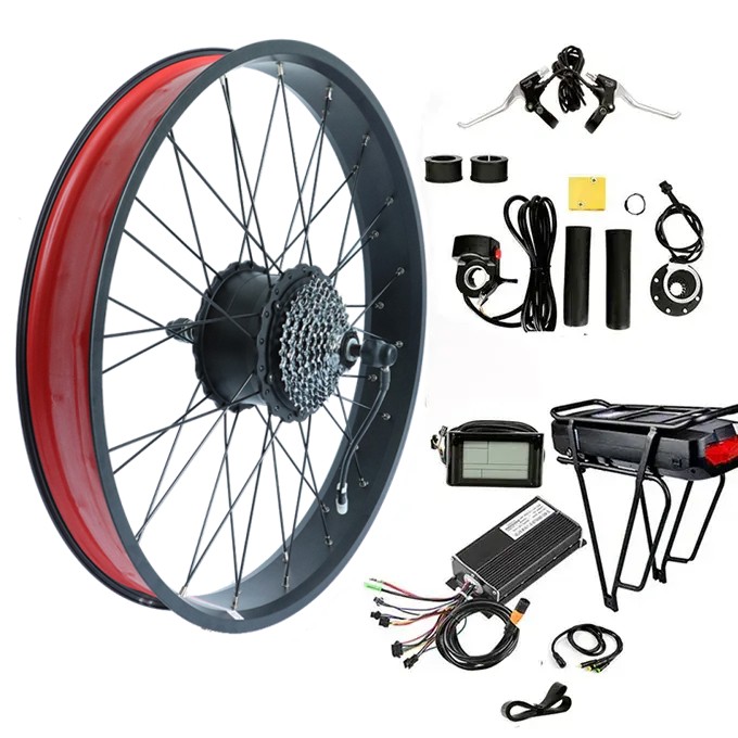 Customiziable 20 24 26 inch electric bike kit 750w 1000w hub motor fat tire bike rear drive ebike conversion kit