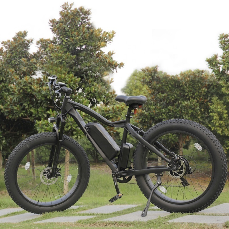 Good quality 26Inch Fat Tire Mountain Full suspension Electric Bike 48V 500W 1000w Hub Motor Lithium Battery Electric Bicycle