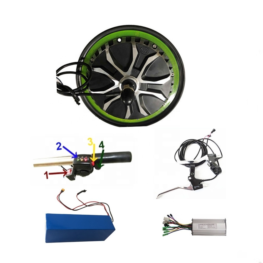 Reverse function 3-6km/h electric wheelbarrow wheelchair conversion kit with 10''x4.0 tire