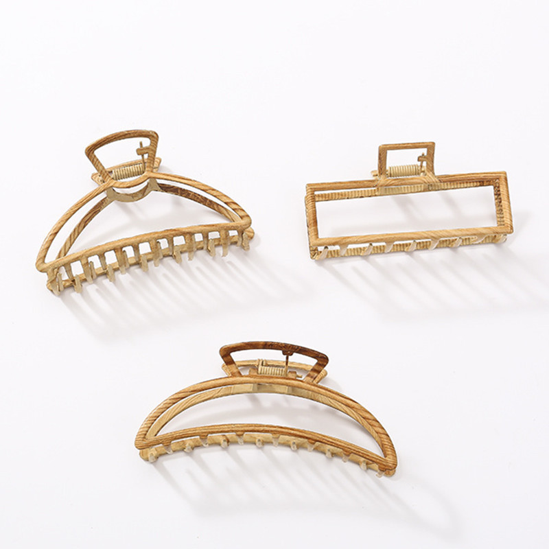 YJL new arrival wooden line metal claw clips women large hair clip claw fashion hair claw clips wholesale