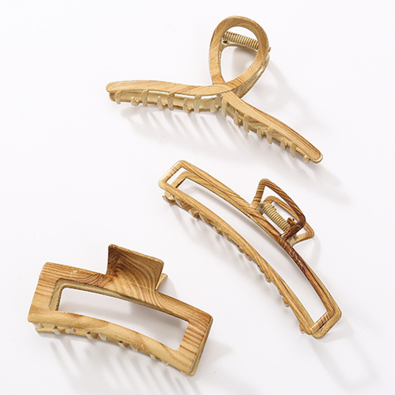 YJL new arrival wooden line metal claw clips women large hair clip claw fashion hair claw clips wholesale