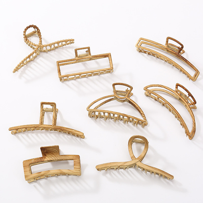 YJL new arrival wooden line metal claw clips women large hair clip claw fashion hair claw clips wholesale