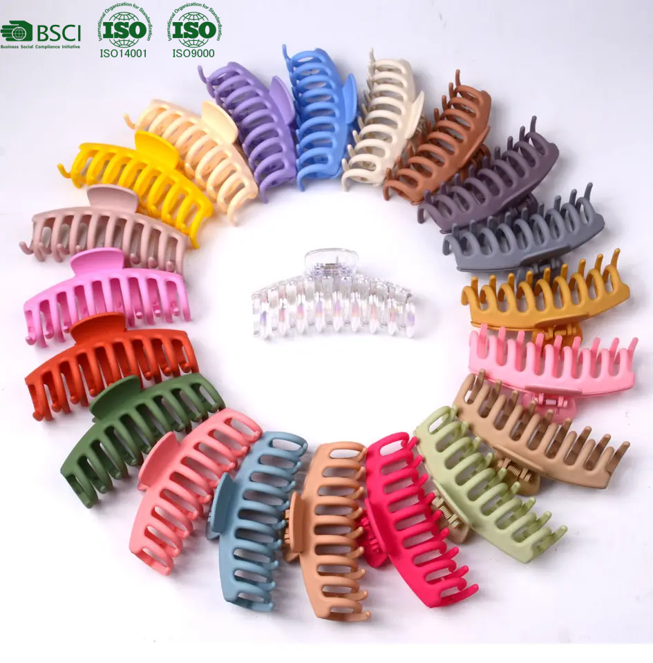 big jaw hair clip river spring assembly machine acrylic matte hair claw clip Shark hair jaw clip