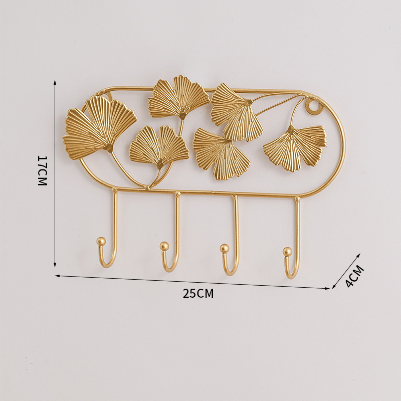 YJLWholesale Custom Gold Key Hook Iron Decorative Hook Decoration Wall Hanging Crafts Metal Wall Art  Home Decor