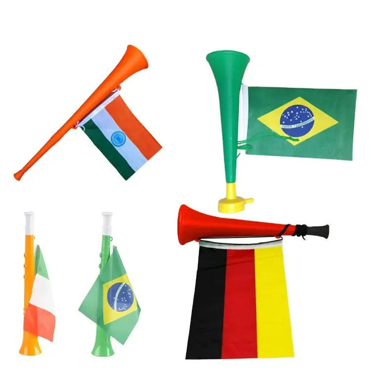 Promotional Cheap Mini Trumpets Vuvuzela Plastic Horn With Country Flag Cheering Tools Soccer Fan Games