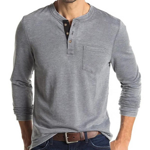 Hot Sale Wholesale Long Sleeve Round Neck T-Shirt Men's Bottoming Shirt Men's T-Shirt 65%Cotton 35%Polyester Tee Shirt